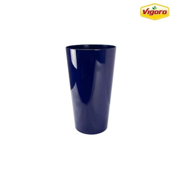 Vigoro 11.5 in. Harmony Medium Cobalt Blue Plastic Planter (11.5 in. D x 20 in. H)