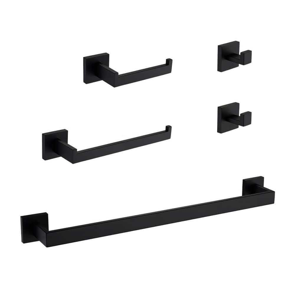 5-Piece Bathroom Hardware Set in Matte Black price history on PriceWatchPro