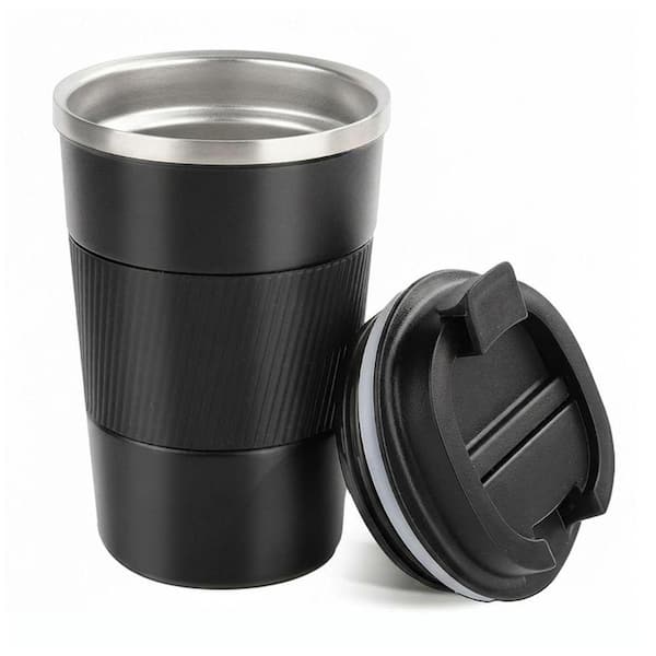 Unbranded 12 oz Black Black Stainless Steel Travel Mug Double Wall  Insulated Coffee Tumbler with Lid for Hot or Cold Drinks 29ESA05628