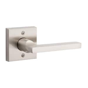 Reserve Square Satin Nickel Right-Handed Half-Dummy Door Lever with Contemporary Square Rose