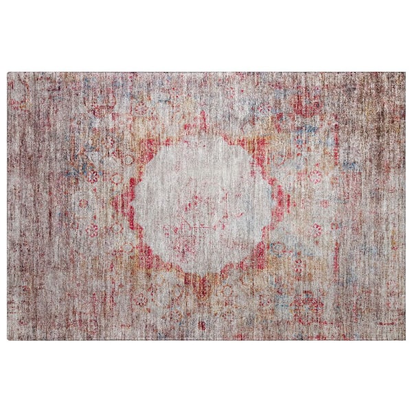 Dream Shag Premium Machine Washable Abstract ADS675 Red 3 ft. x 4 ft. Area Rug