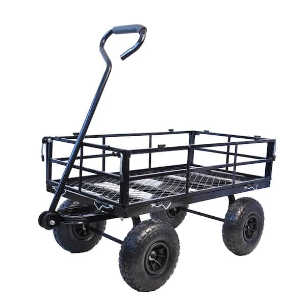 Large Folding Utility Cart with Wheels, Black