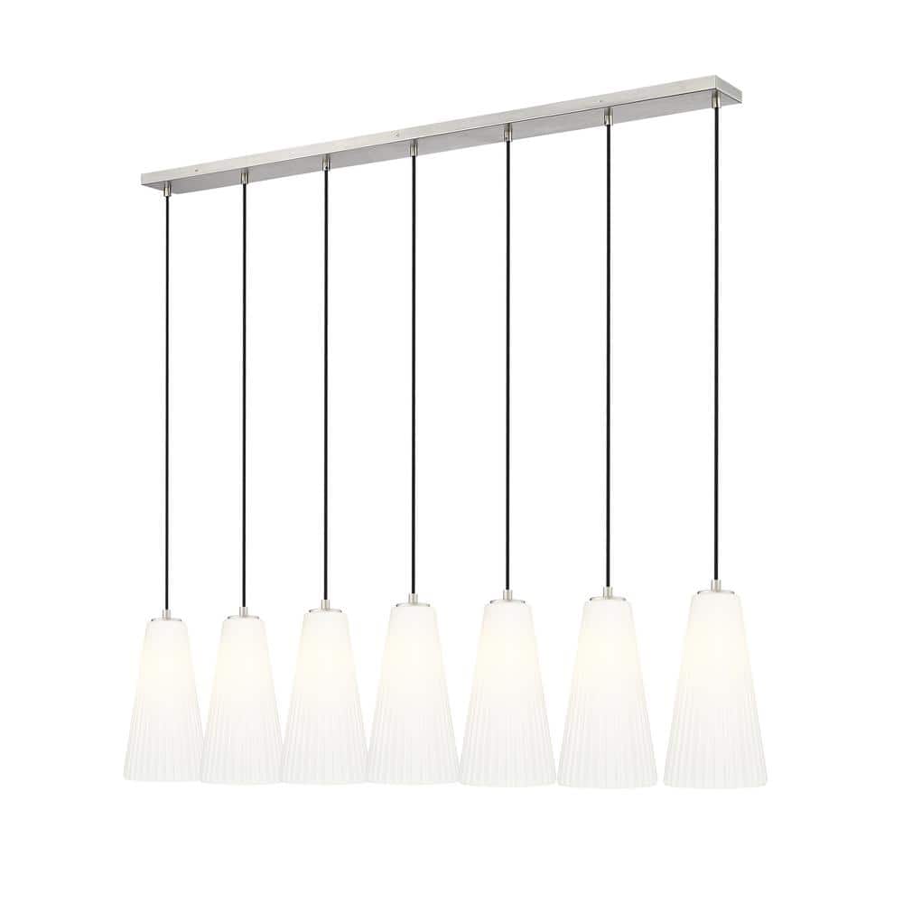 Farrell 7-Light in Brushed Nickel Linear Chandelier with no bulbs included