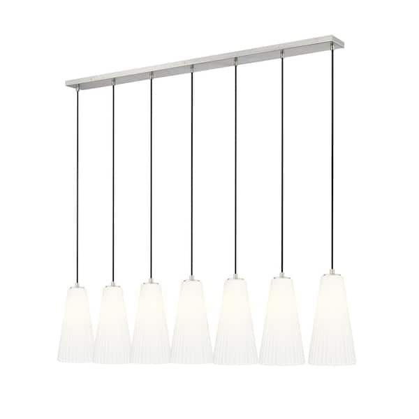 Unbranded Farrell 7-Light in Brushed Nickel Linear Chandelier with no bulbs included