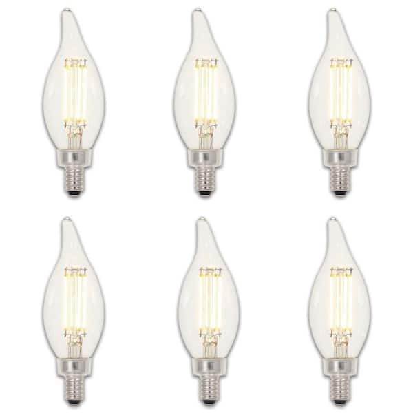 Westinghouse 60-Watt Equivalent CA11 Dimmable Clear E12 Edison Filament LED Light Bulb 2700K (6-Pack)