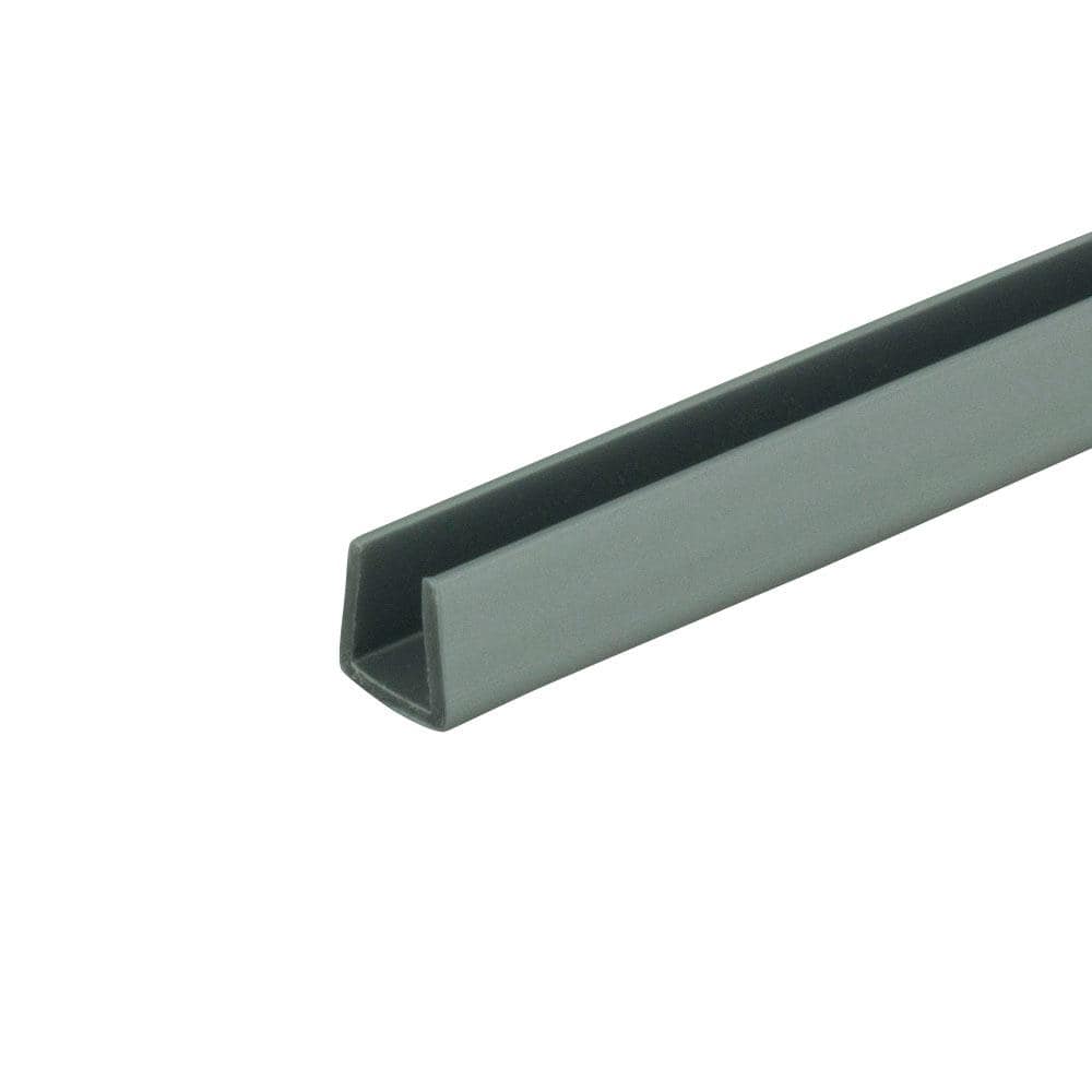 9/32 in. D x 1/4 in. W x 48 in. L Silver Rigid PVC Plastic U-Channel Mouldi