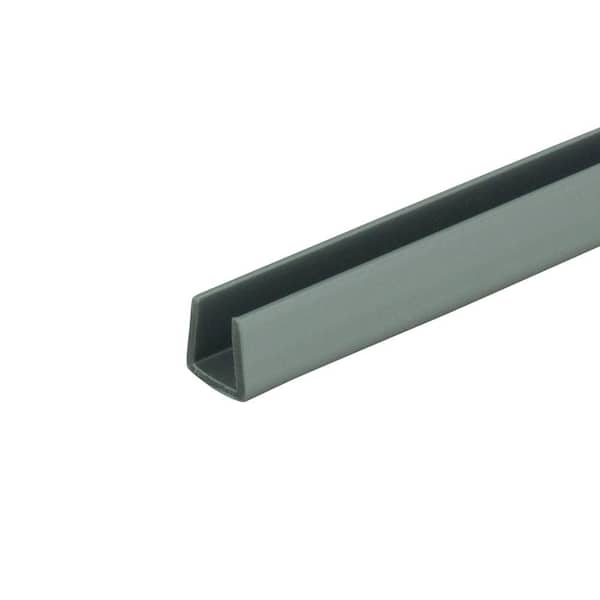 Outwater 9/32 in. D x 1/4 in. W x 48 in. L Silver Rigid PVC Plastic U-Channel Moulding Fits 1/4 in. Board, (3-Pack)