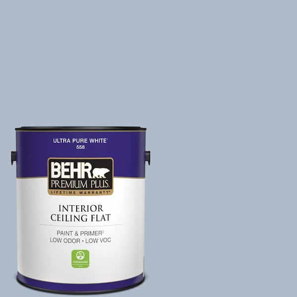 1 gal. #PPU15-16 Simply Blue Ceiling Flat Interior Paint & Primer