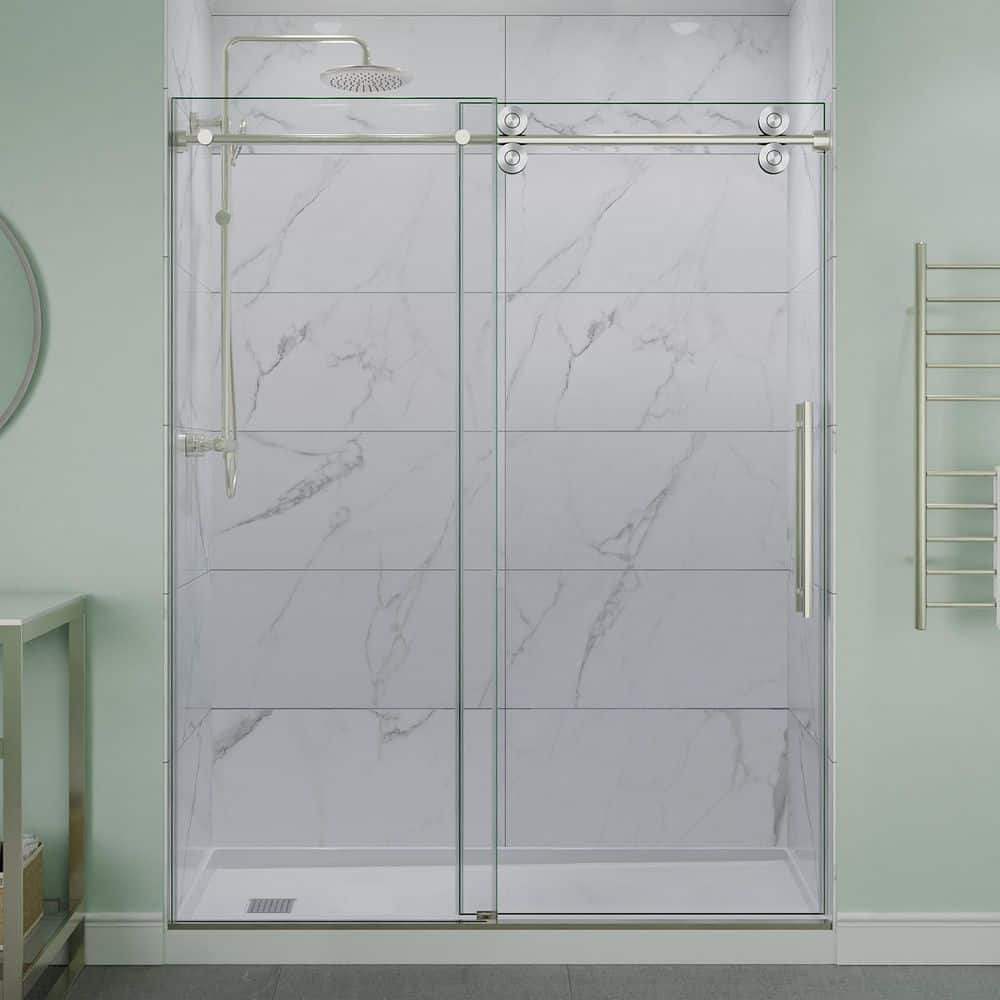 ANZZI Ozean 56 to 60 in. W x 76 in. H Frameless Sliding Shower