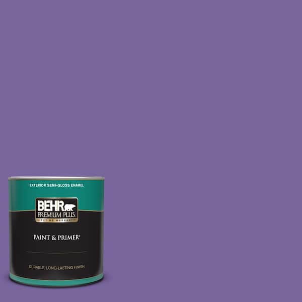 BEHR PREMIUM PLUS 1 qt. #PPU16-03 Purple Paradise Semi-Gloss Enamel Exterior Paint & Primer