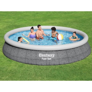 15 ft. x 15 ft. Round 33 in. Deep Inflatable Outdoor Above Ground Swimming Pool Set