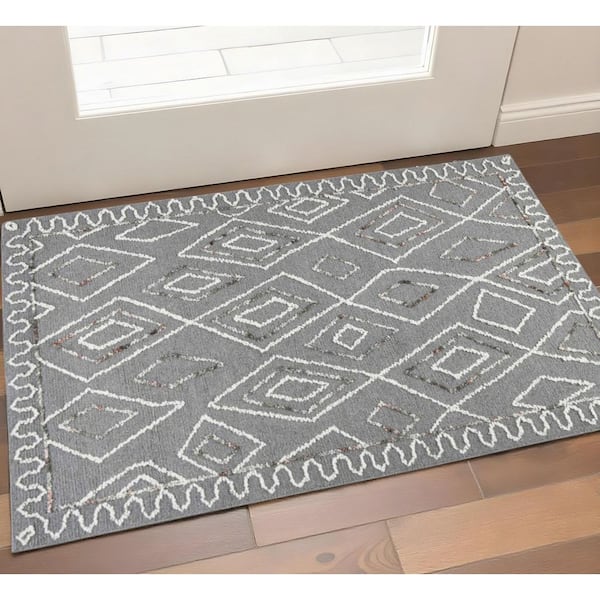 2 ft. x 3 ft. Multi-Colored Wool Geometric Hand Hooked Area Rug