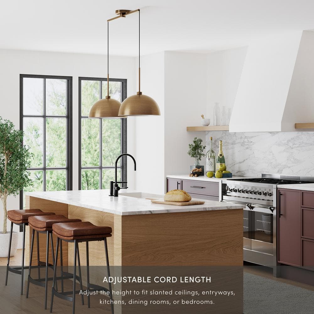 Percy Brass 2-Light Modern Island Pendant Fixture