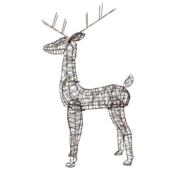 Northlight 45.5 in. LED Lighted Rattan Deer Outdoor Christmas Decoration