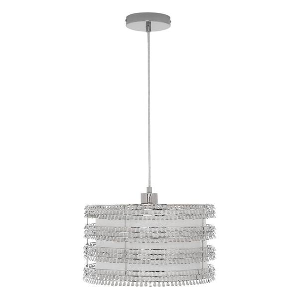 Silver Crystal Shade Square & Circle Necklace Silver Crystal Shade Square & Circle Necklace