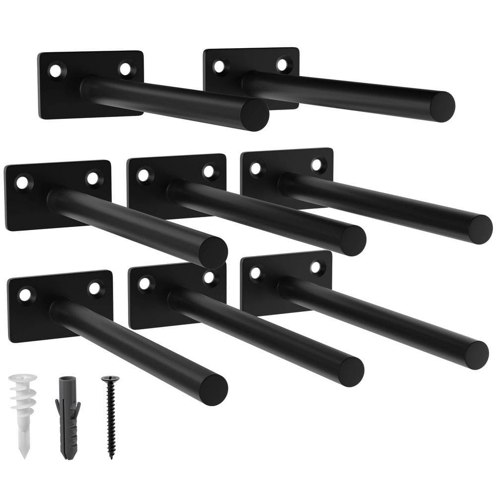 MHMYDZ 12 Pcs 8 Black Solid Steel Floating Shelf Bracket Blind - View #9