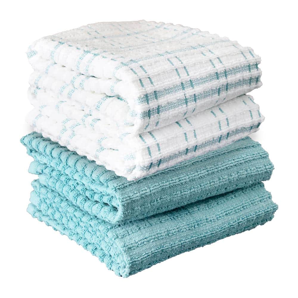 RITZ Royale Dew 4Pack Solid and Coordinate Kitchen Towel Set 013366 The Home Depot
