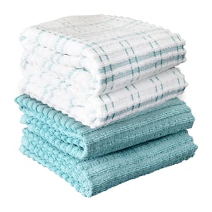 Royale Dew 4-Pack Solid and Coordinate Kitchen Towel Set
