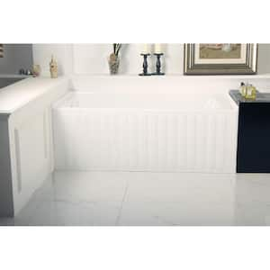 Aqua Eden 60 in. Acrylic Left Drain Rectangular Alcove Bathtub in White