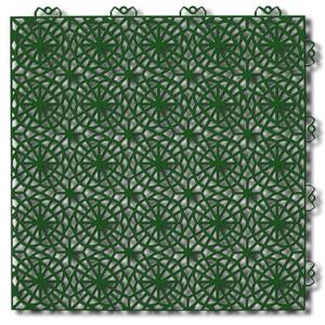 XL 1.24 ft. x 1.24 ft. Plastic Interlocking Deck Tile in Graphite and Spring Green (28 Tiles Per Case)