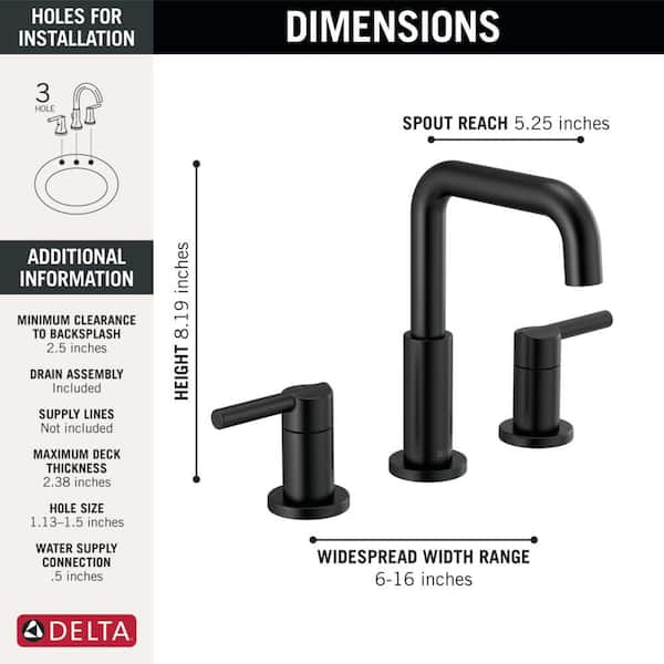 Delta Nicoli 8 in. Widespread 2-Handle Bathroom Faucet in Matte