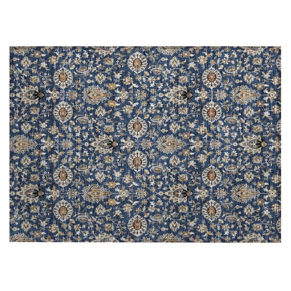 Chantille Machine Washable Indoor/Outdoor Abstract ACN2192 Navy 1 ft. 8 in. x 2 ft. 6 in. Accent Rug
