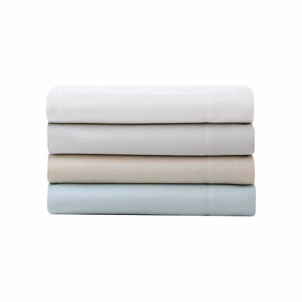 Queen Blue Cotton Polyester Sateen Sheet Set