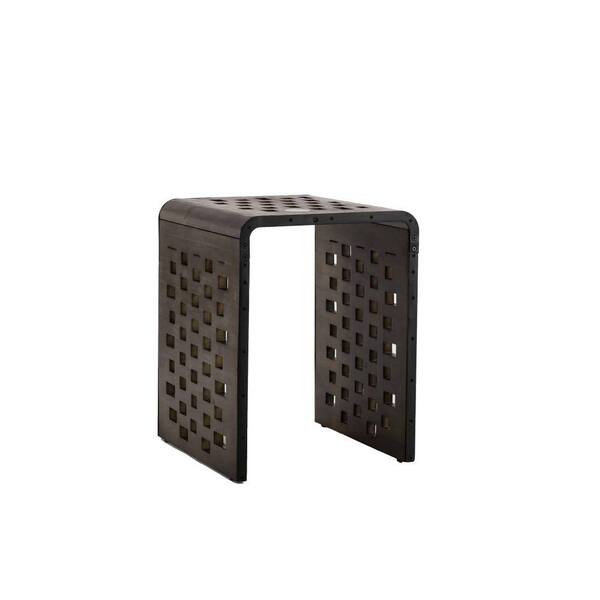 Benjara 20.25 in. Brown Rectangle Wood End Table with Wireless Charger and Cutout Surface