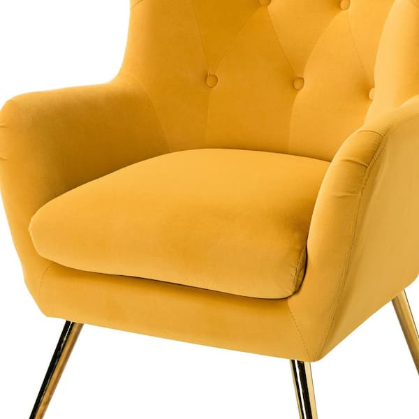 mustard wingback chair