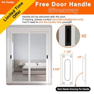 72 in. x 80 in. 1 Lite Mirror Glass White Finished Interior Closet Bypass Sliding Door with Hardware