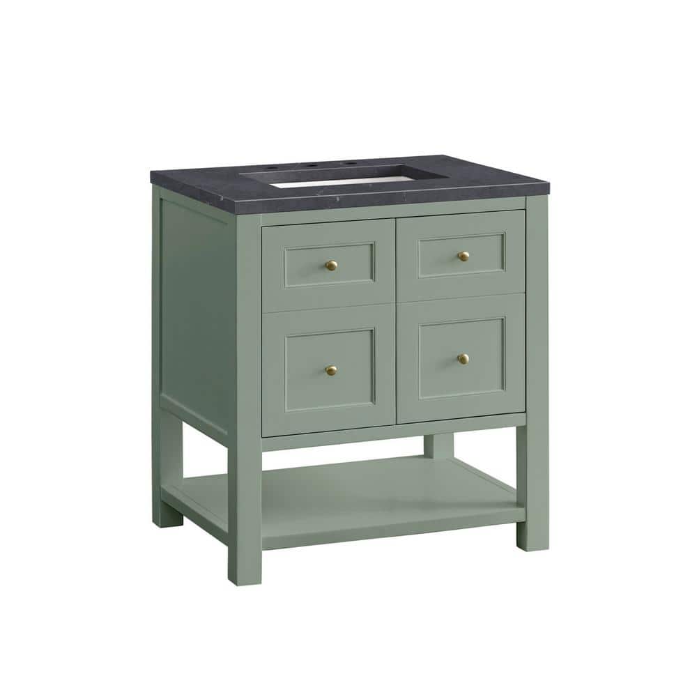 Smokey Celadon Solid Wood Single Vanity with Charcoal Soapstone Top