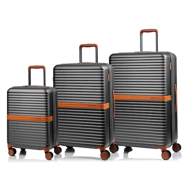 CHAMPS Vintage II 3-Piece Grey Hardside Polycarbonate Luggage Set