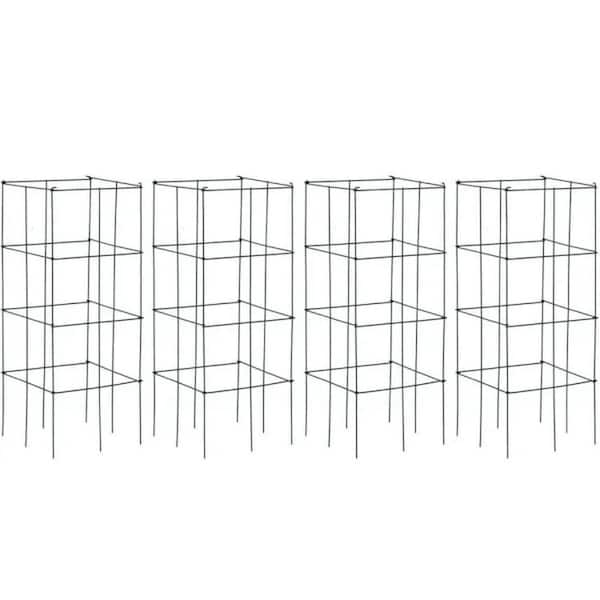 Fir Wood 4 Pack Garden Trellis for Climbing Plants for Flower Vegetable-16" x 16" x 39" (L x W x H)-Natural.Metal