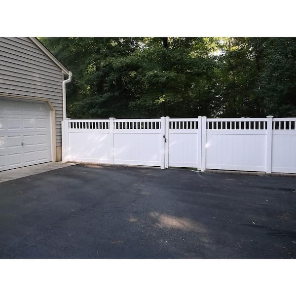 Mason 3.7 ft. W x 8 ft. H White Vinyl Privacy Fence Gate Kit