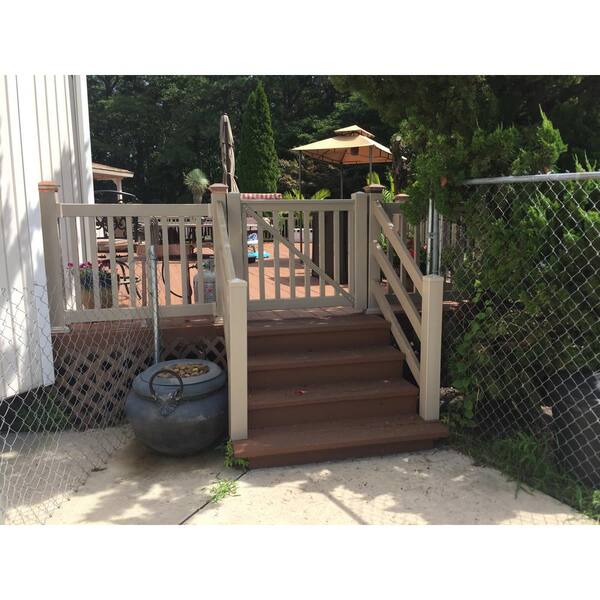 Weatherables Walton 3 ft. H x 5 ft. W Tan Vinyl Railing Gate Kit