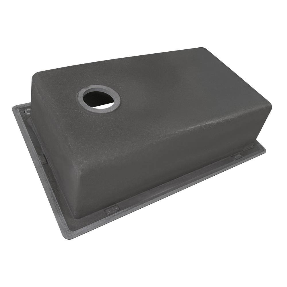 Urban Gray 33 x 22 Inch Granite Composite Drop-In Single Bowl Kitchen Sink