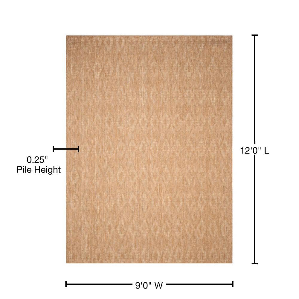 Reversible Easy-Care Gray Synthetic Area Rug, 9' x 12'