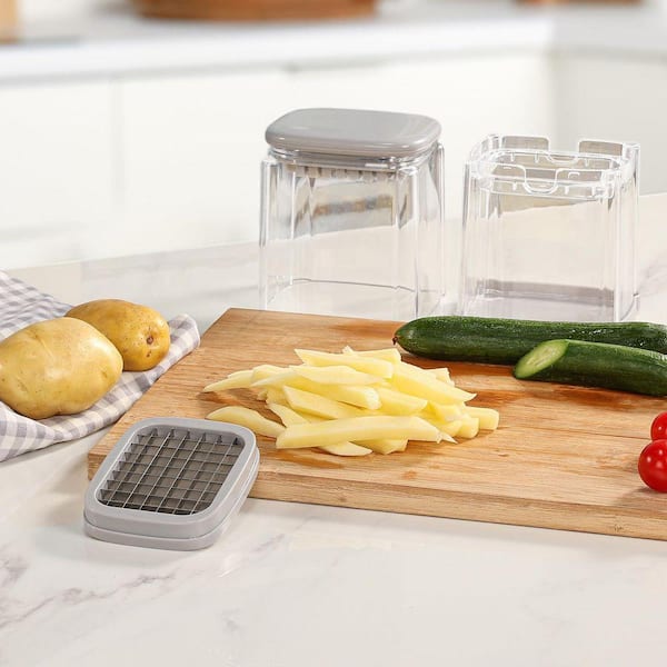 Stainless Steel French Fry Cutter with Ultra Sharp Blades for Potato Onion Carrot Cucumber Zucchini Pepper Apple