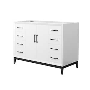 Amici 47.75 in. W x 21.75 in. D x 34.5 in. H Single Bath Vanity Cabinet without Top in White with Matte Black Trim