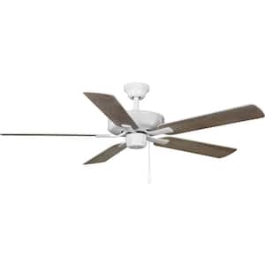 AirPro Builder Fan 52 in. Indoor White Transitional Ceiling Fan with Remote Included for Great Room and Living Room