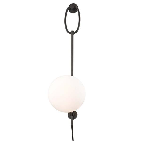 MITZI HUDSON VALLEY LIGHTING Gina 1-Light Plug-In Old Bronze Wall Sconce