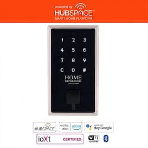 Touchscreen Satin Nickel Electronic Single Cylinder Deadbolt Wi-Fi Enabled Powered by Hubspace
