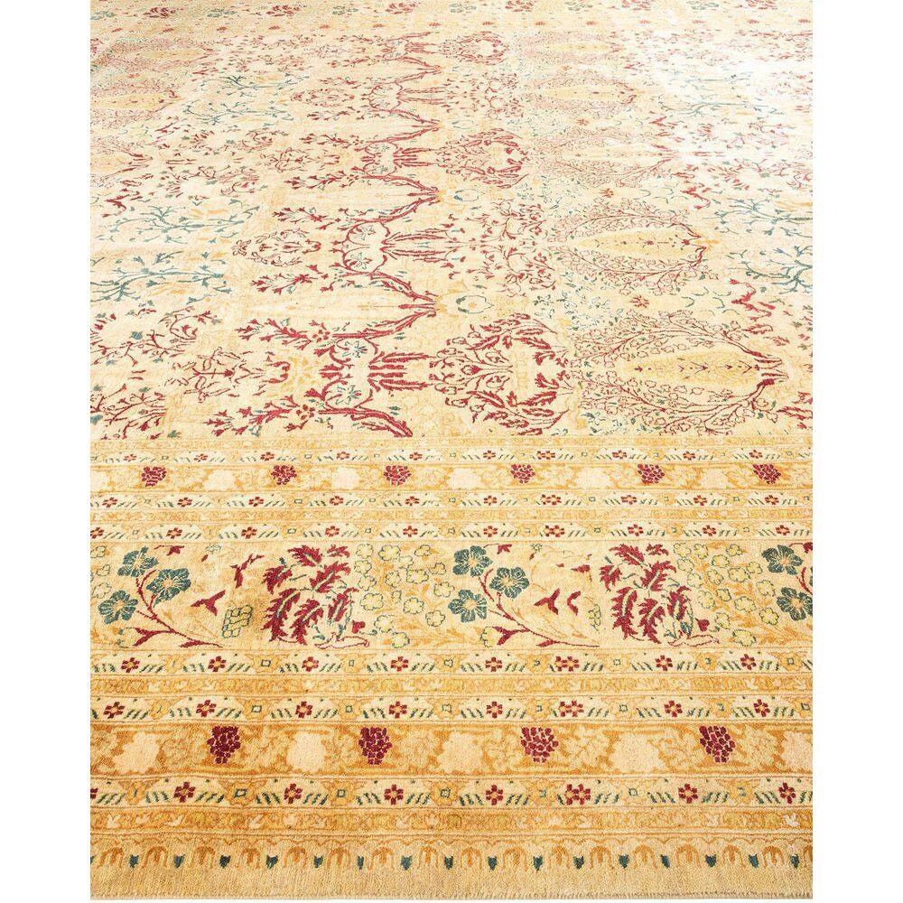 Mogul Ivory Hand-Knotted Wool Oriental Area Rug 12'x20'