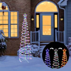 Multi-Function Artificial Spiral Christmas Tree with Multi-Color LED Lights