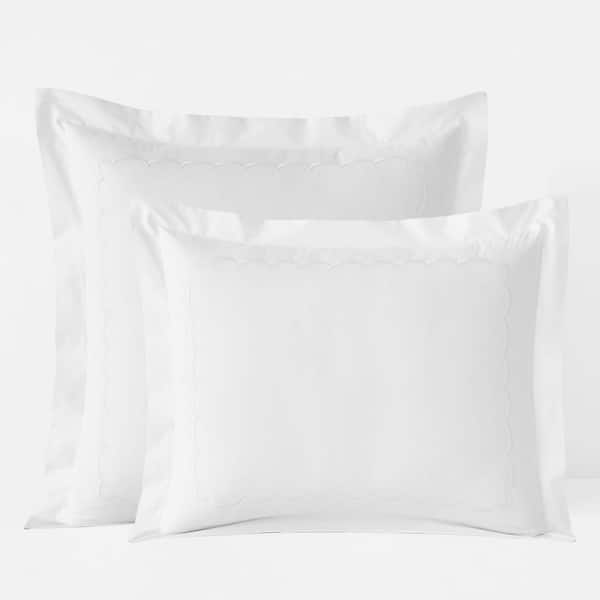 Company Cotton Scallop White Cotton Percale King Sham