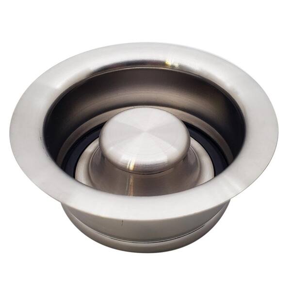 Westbrass 4-1/4 in. 3-Bolt Mount Waste Disposal Flange and Stopper in Satin Nickel