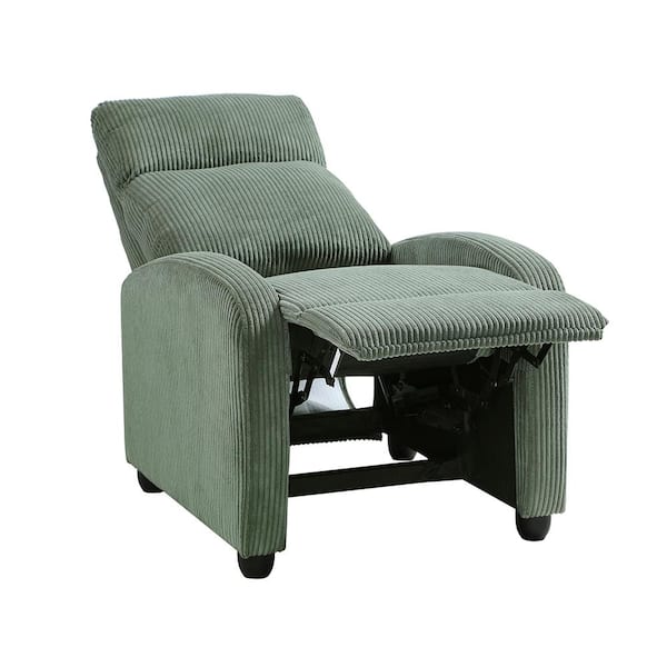 Lazzara Guthrie Green Corduroy Manual Push Back Recliner 9588GRN
