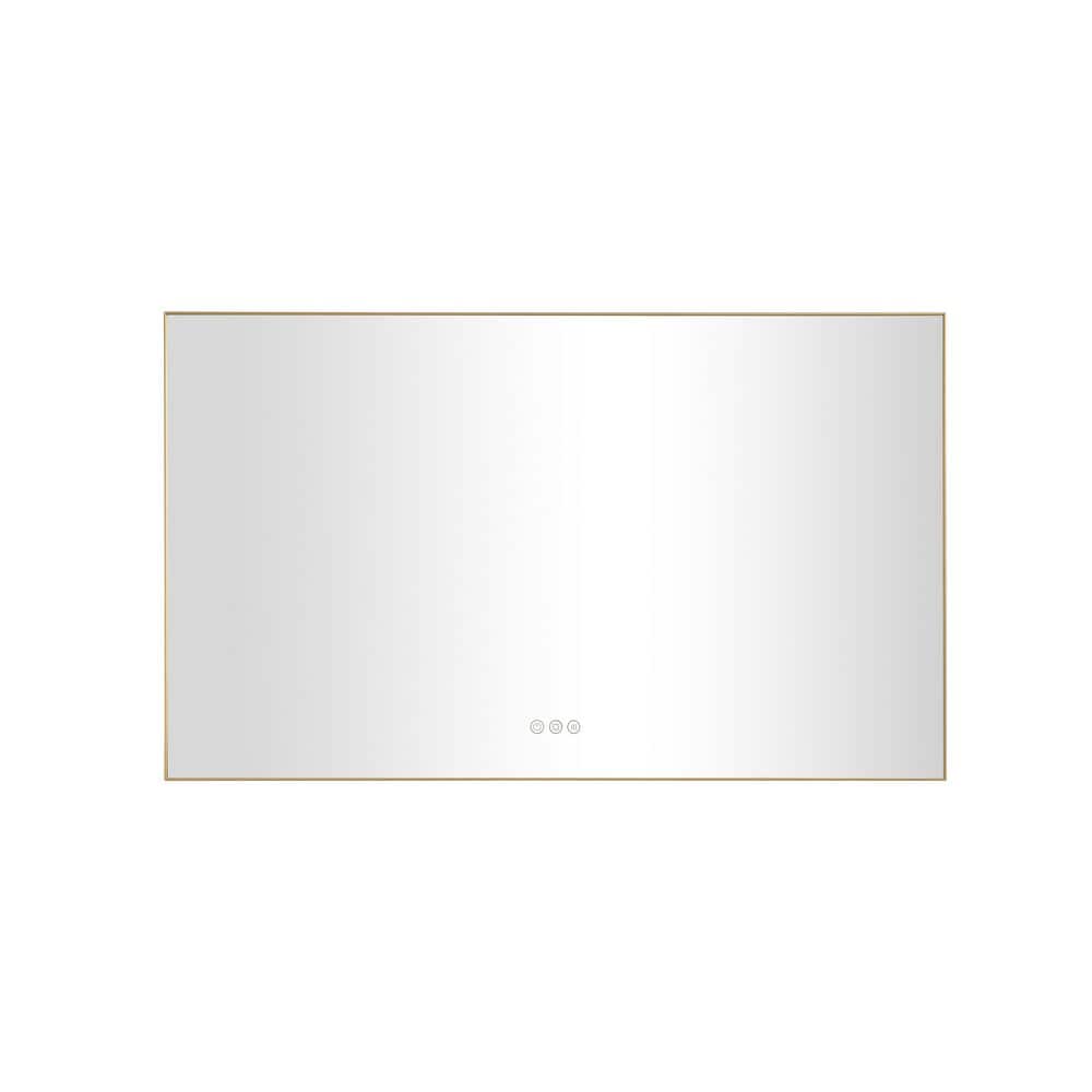 60 in. W x 36 in. H Large Rectangular Frameless Anti-Fog Memory Wall Bathro