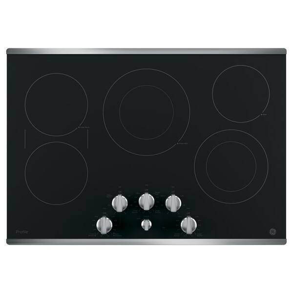 GE Profile 30 in. Radiant Electric Cooktop in Stainless Steel with 5 Elements with Rapid Boil