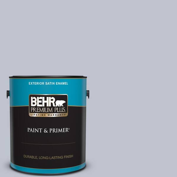 BEHR PREMIUM PLUS 1 gal. #S550-2 Powder Lilac Satin Enamel Exterior Paint & Primer